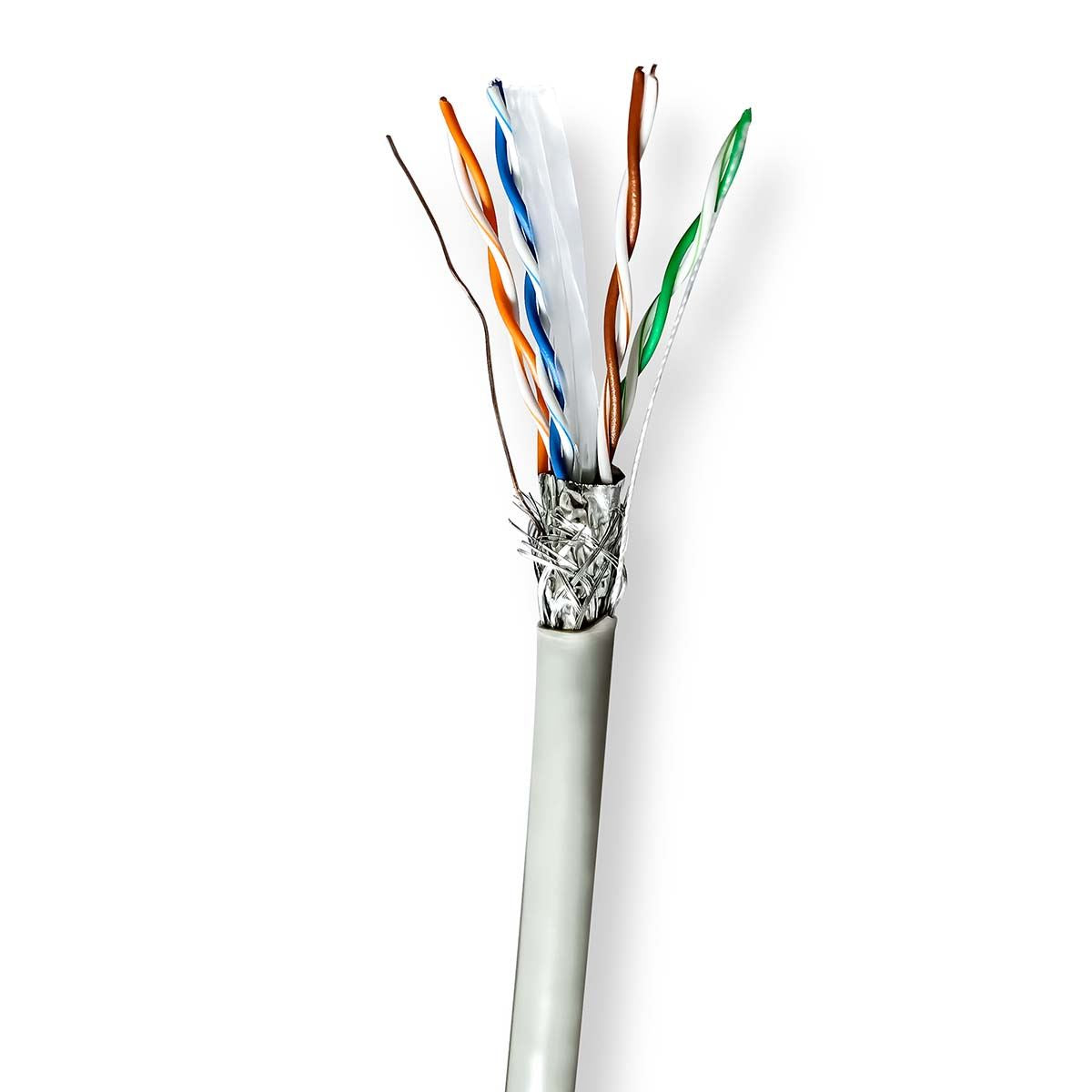 Nedis Network Cable Roll | CAT6 | Stranded | S/FTP | CCA | 305.0 m | Indoor | Round | PVC | Grey | Pull Box