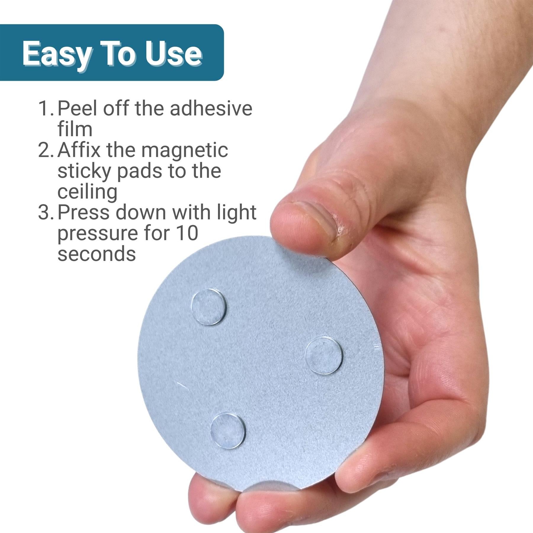 Ex-Pro Magnetic Holder for Smoke Detectors, Fire Alarms, Smoke Alarm, Round, 70mm  Diameter, Assembly without Tools