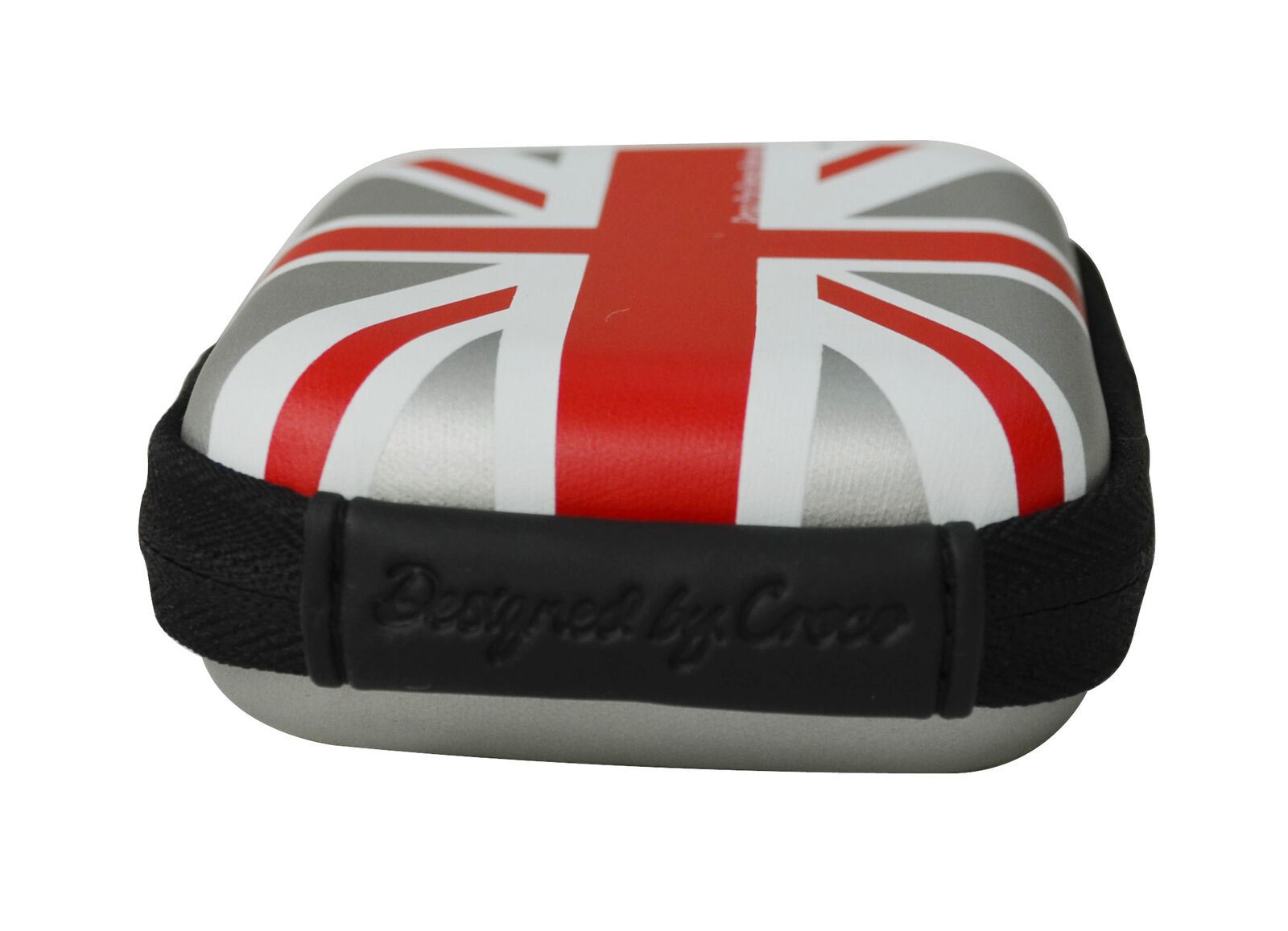 Croco Union Jack Flag Tough Case Shock/Water Proof for a Digital Cameras [Small] - Silver
