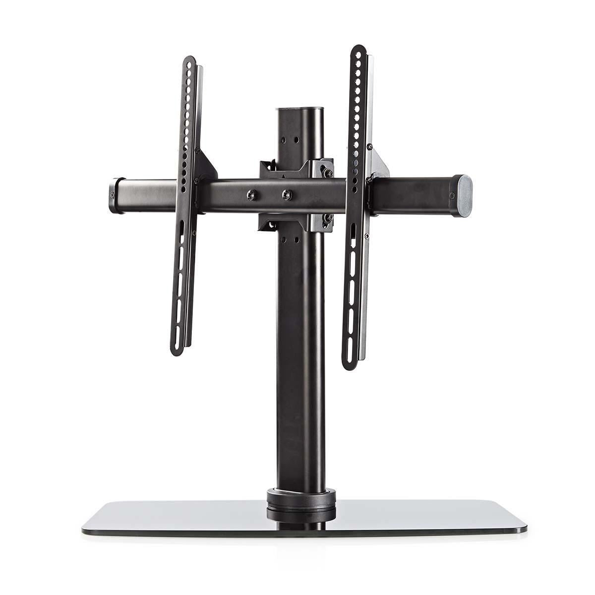 Nedis Full Motion TV Stand | 32 - 65 " | Maximum supported screen weight: 45 kg | Tiltable | Rotatable | Adjustable pre-fixed heights | Glass / Steel | Black