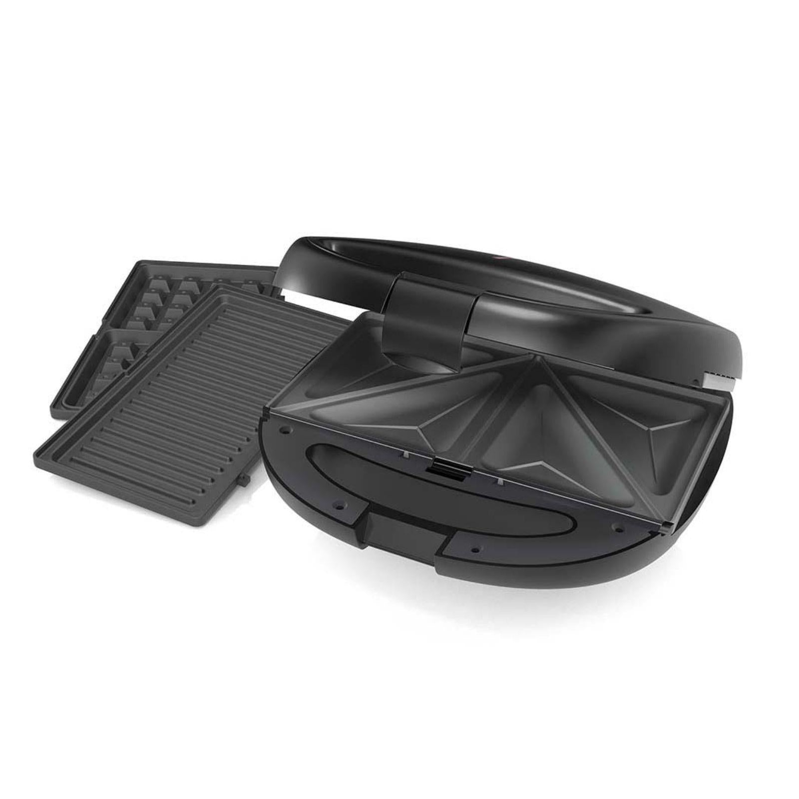 MELISSA Series Sandwich Maker - 3 Plate Sets for Paninis, Sandwiches, and Waffles, Nonstick Grill Plates, Cut-and-Seal, 850W Power, Black