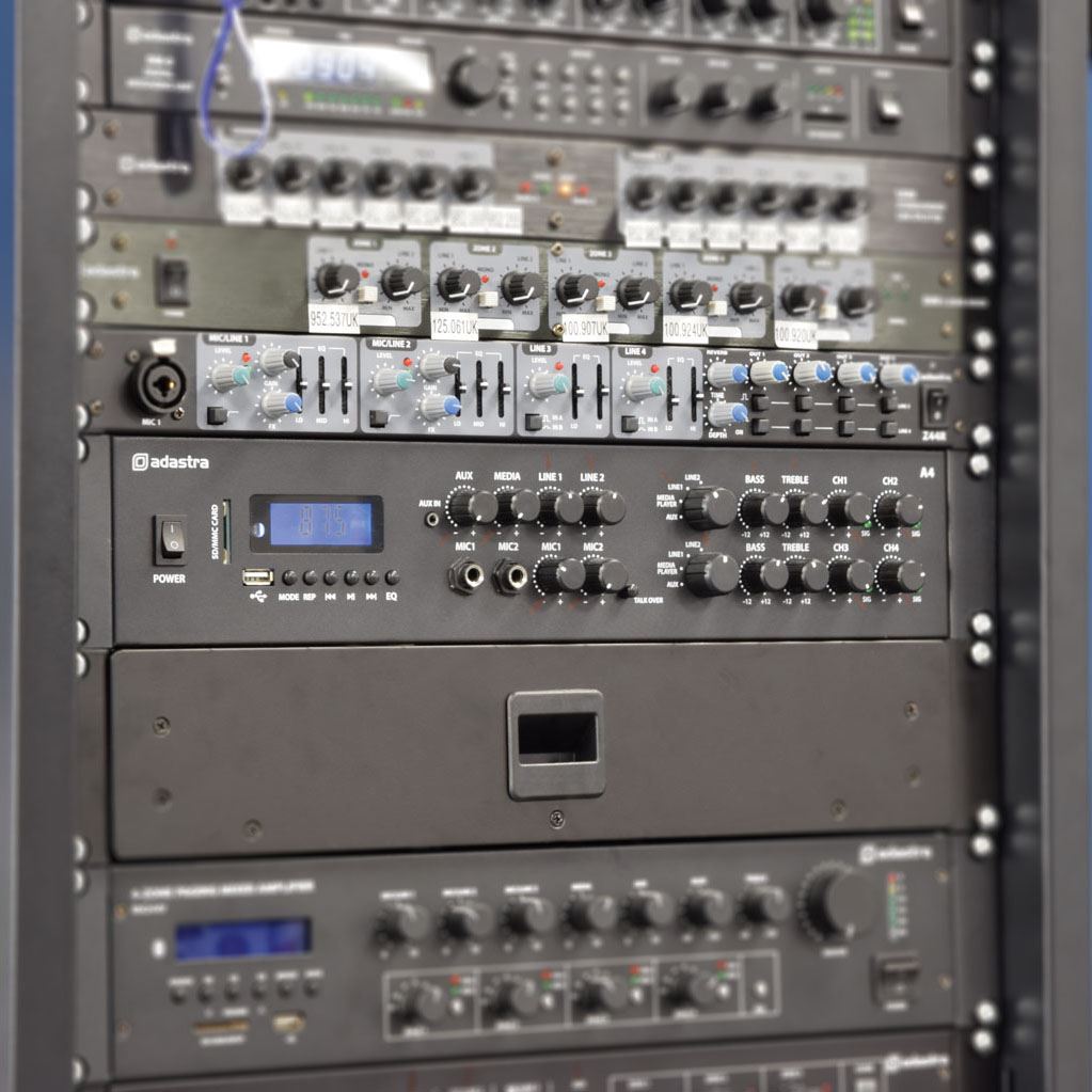 ADASTRA A4 Dual Zone 4X 200W PA Amplifier With Bluetooth USB SD FM MP3 AUX RCA