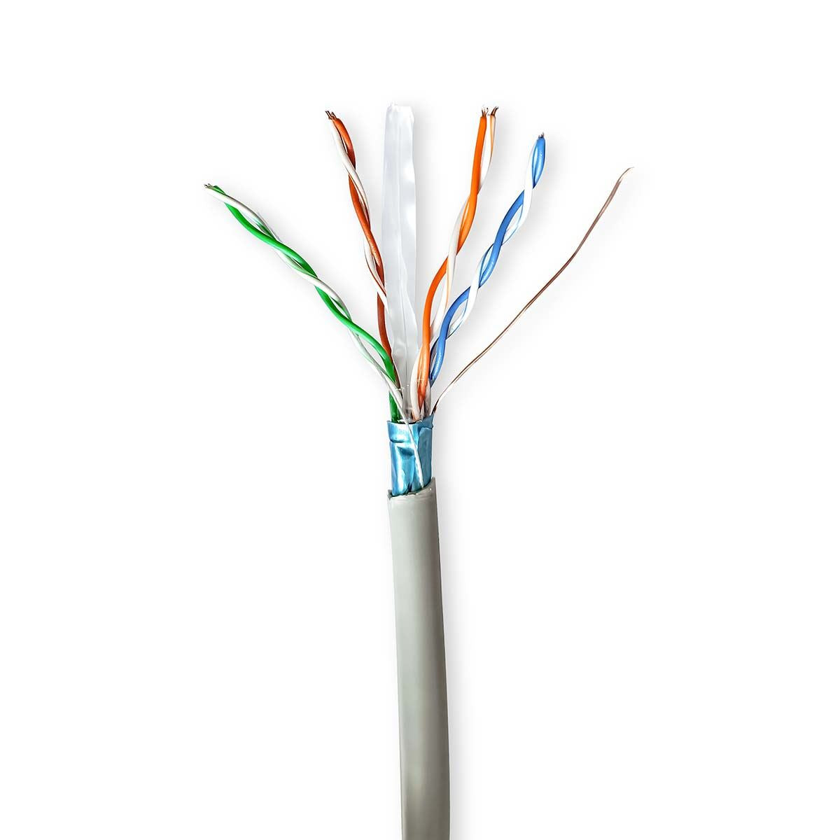 Nedis Network Cable Roll | CAT6 | Stranded | F/UTP | CCA | 100.0 m | Indoor | Round | PVC | Grey | Pull Box