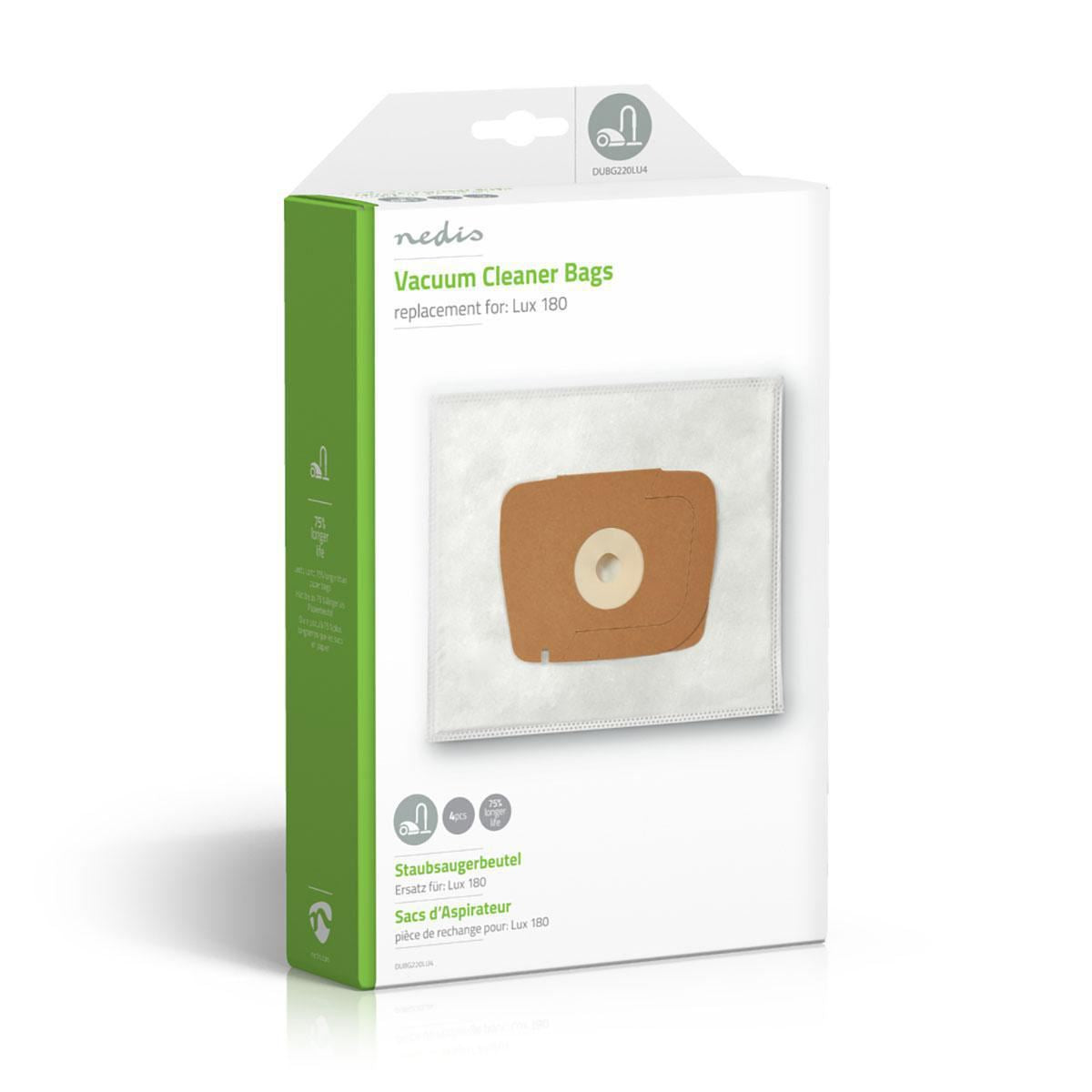 Nedis Vacuum Cleaner Bag | 4 pcs | Synthetic | Most sold for: Lux 180 | White