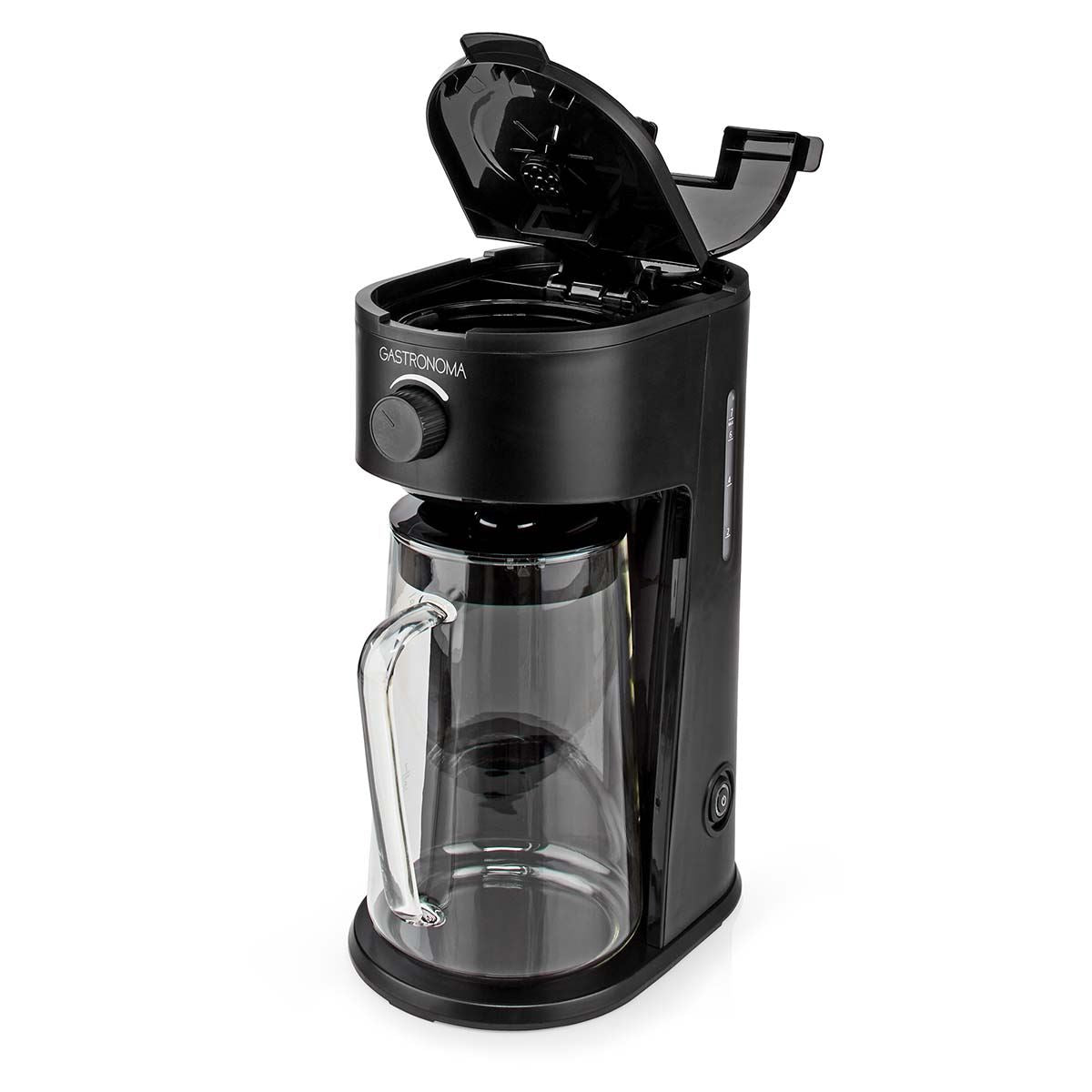 Gastronoma Ice Tea and Iced Coffee Maker - Hot & Cold Brewing with 2.5L Pitcher, 700W Power, Adjustable Strength Dial, Pod-Free Brewing, Dishwasher-Safe, Black
