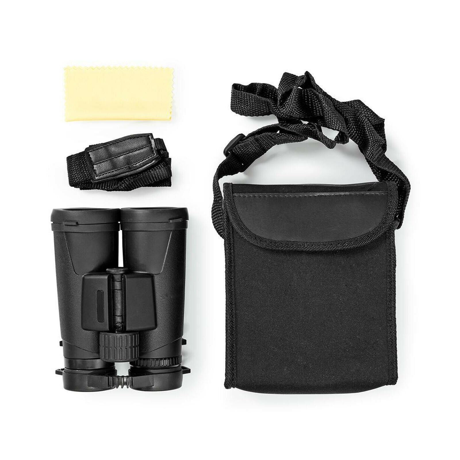 Nedis Binoculars 10x42 Roof Prism, Lightweight Travel Model with Rubber Grip, Dioptric Correction & 12mm Eye Relief for Spectacle Wearers, Black, Blue Lens