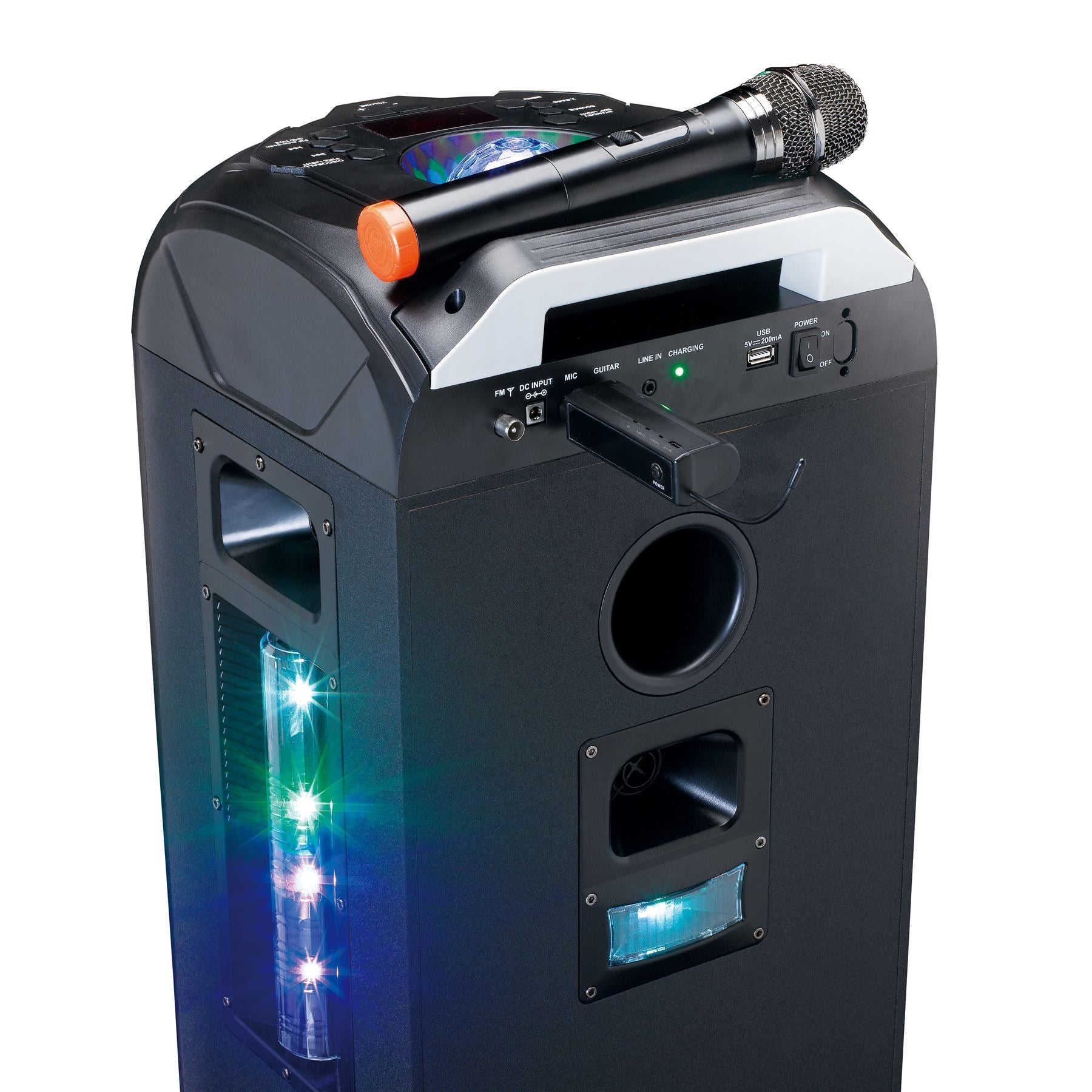 Lenco Wireless Microphone for PA / Karaoke | 6.35mm Connection | Battery Powered Receiver