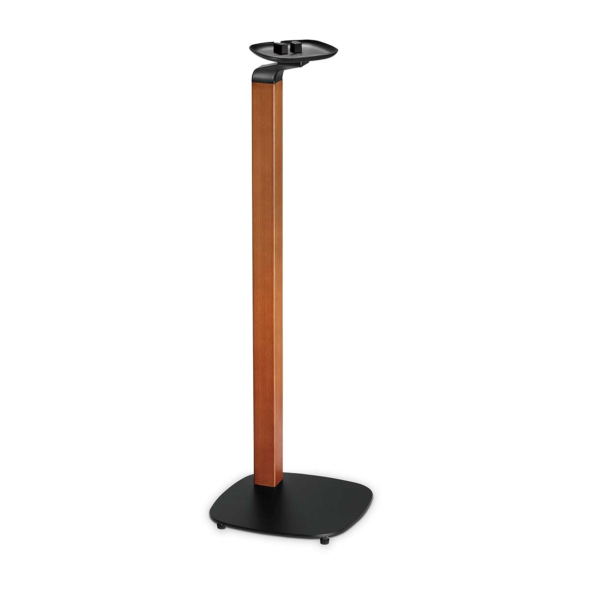 Nedis Speaker Mount Scandinavian Design, Floor Stand Compatible with Sonos One, One SL, Play:1, Sculpted Hardwood Column, Weighted Base for Stability, Powder-Coated Finish, Cable Management - Black