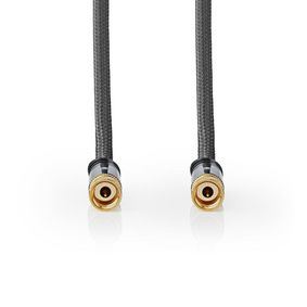 Nedis Satellite & Antenna Cable | F Male | F Male | Gold Plated | 75 Ohm | Quad Shielded | 5.00 m | Round | Cotton | Grey / Gun Metal Grey | Cover Window Box