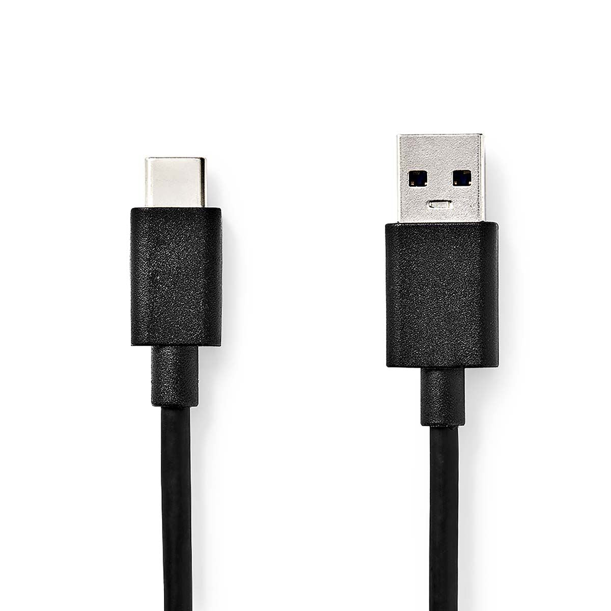 Nedis USB Cable | USB 3.2 Gen 1 | USB-A Male | USB-C™ Male | 15 W | 5 Gbps | Nickel Plated | 1.00 m | Round | PVC | Black | Label