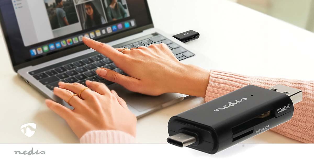 Nedis Card Reader | microSD (TF) / microSDHC (TF) / microSDXC (TF) / SD / SDHC / SDXC | USB 2.0