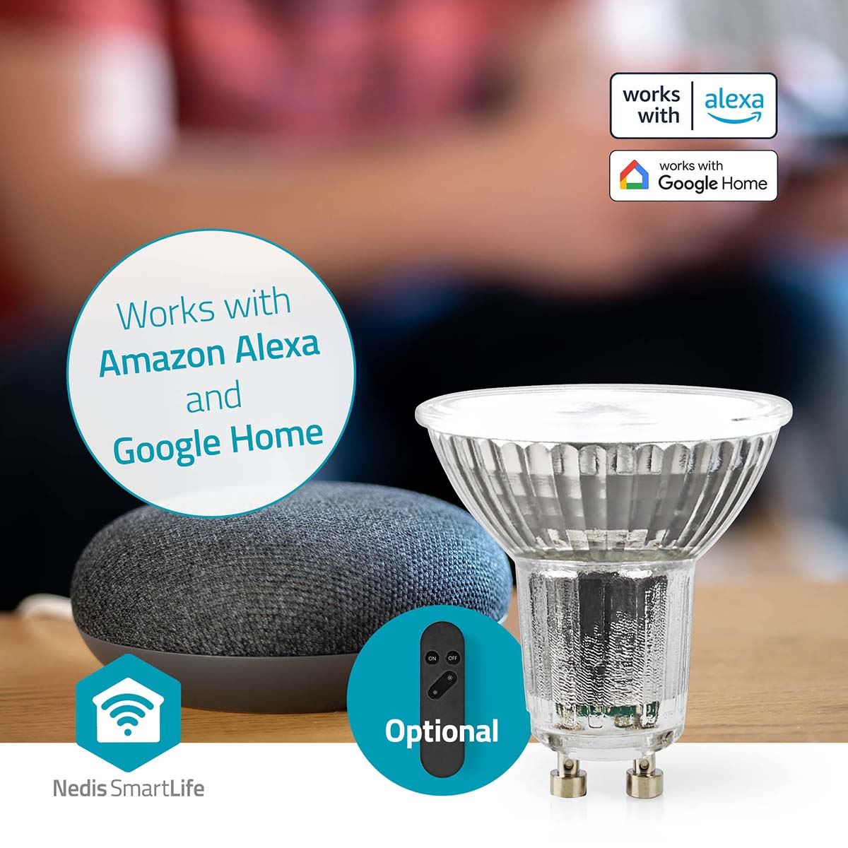 Nedis SmartLife LED Spot | Wi-Fi | GU10 | 345 lm | 5 W | RGB / Warm to Cool White | 2700 - 6500 K | Energy class: G | Android™ / IOS | PAR16 | 1 pcs