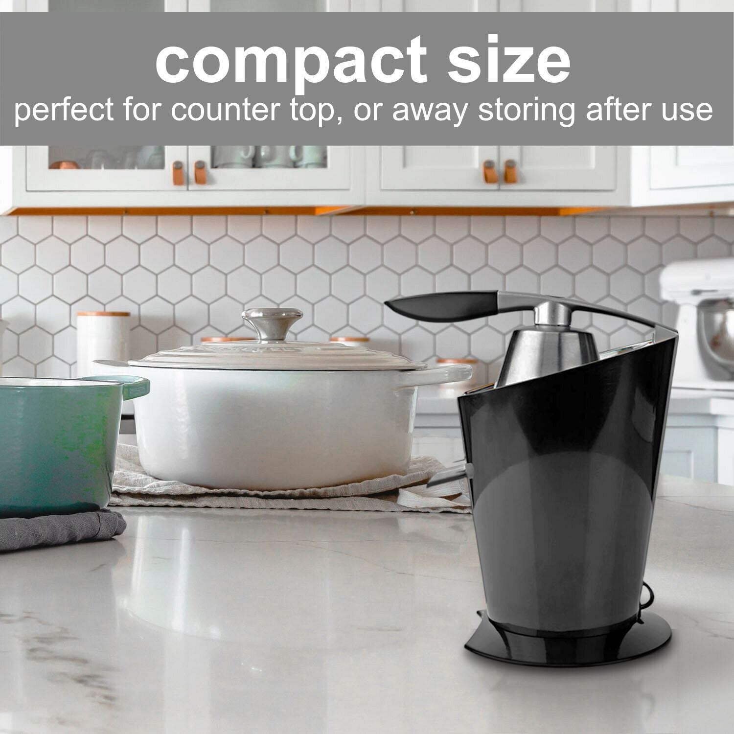 Nedis Citrus Juicer Press, 160W Powerful Juice Squeezer, with Stainless Steel Spout and Anti-Drip Function - Black