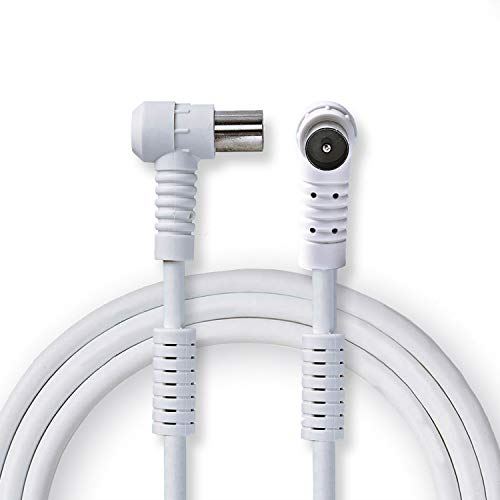 Nedis Coax Cable | IEC (Coax) Male | IEC (Coax) Male | Nickel Plated | 90 dB | 75 Ohm | Double Shielded | 5.00 m | Round | PVC | White