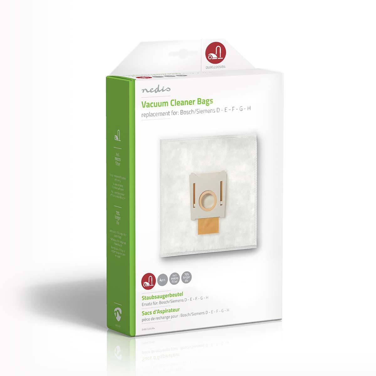 Nedis Vacuum Cleaner Bag | 4 pcs | Synthetic | Most sold for: Bosch / Siemens | White