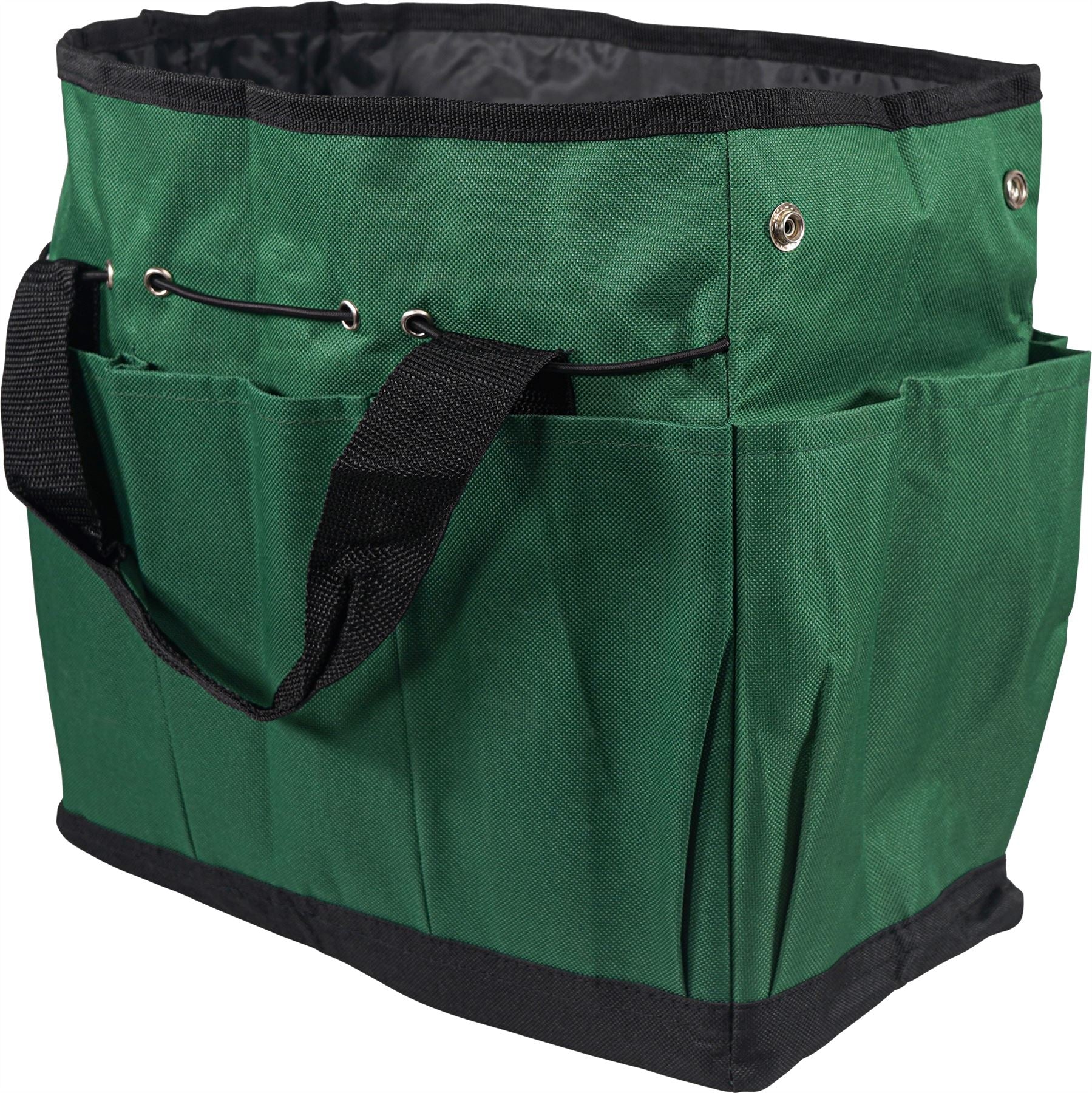 Nylon Mulit Pocket Tool Bag 14" 350mm Green, Heavy Duty Pullcord and Handles
