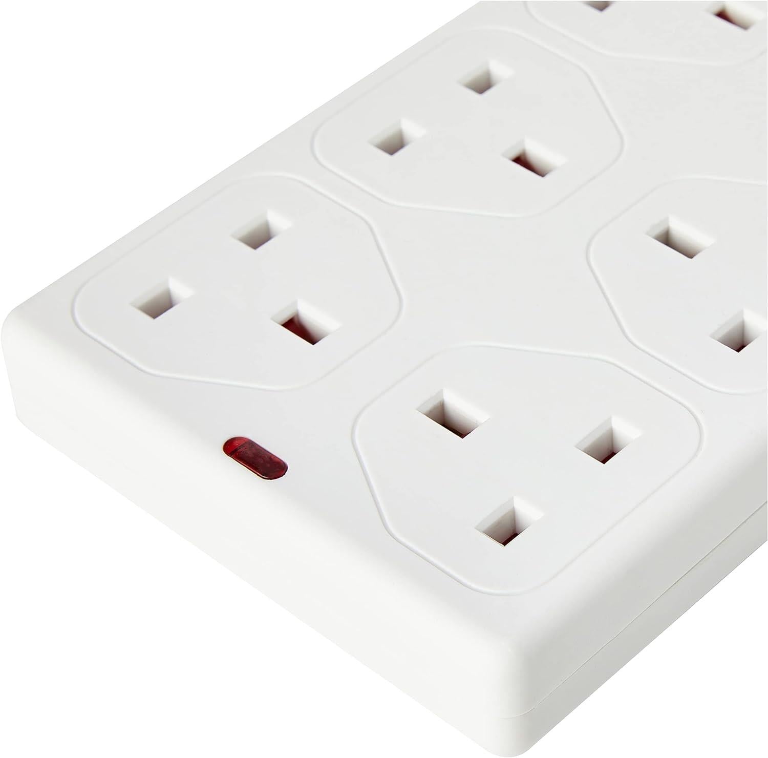 8 Gang 1m Mains Extension Lead Socket 13A - White