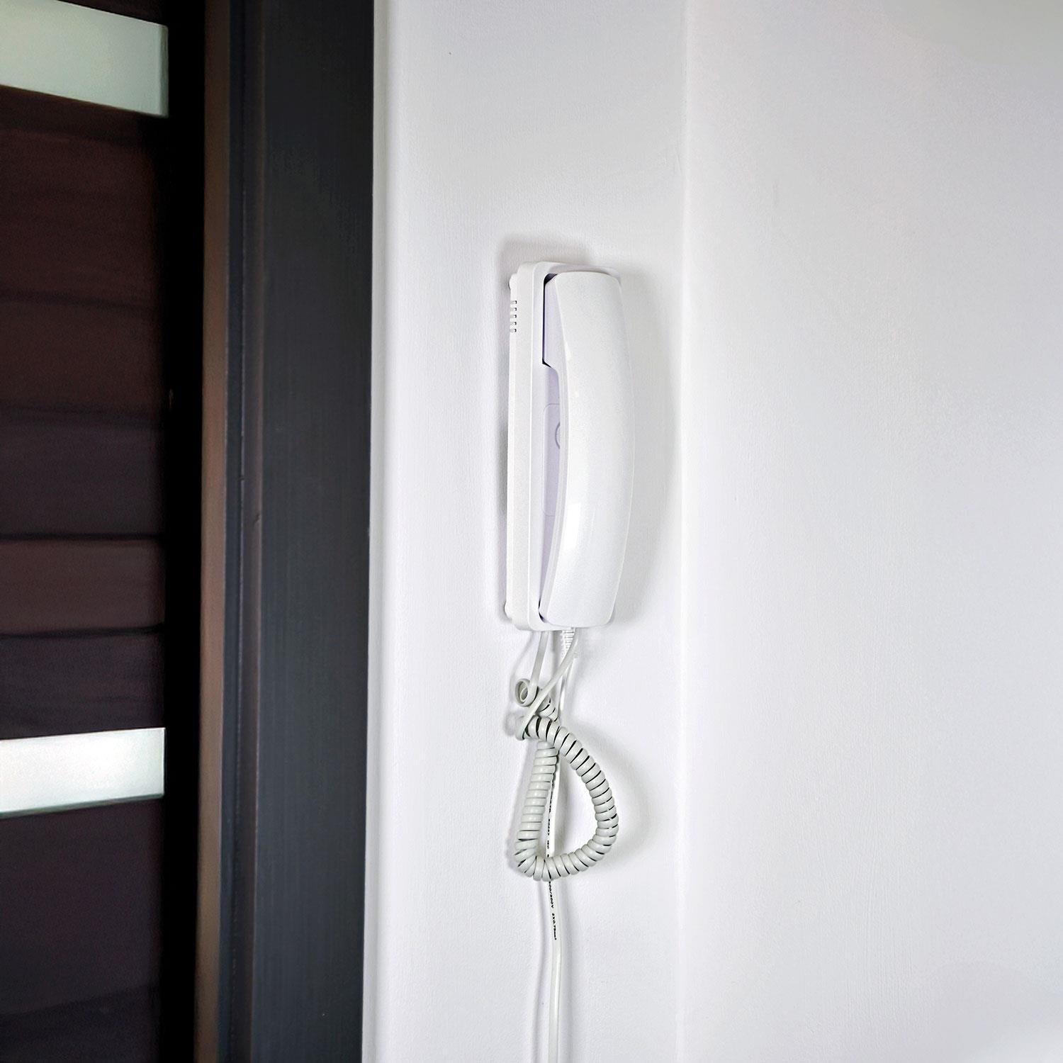 2-Wire Audio Door Entry System - Intercom Door Phone with Weatherproof Outdoor Unit, 100m Range, Adjustable Volume, IP44