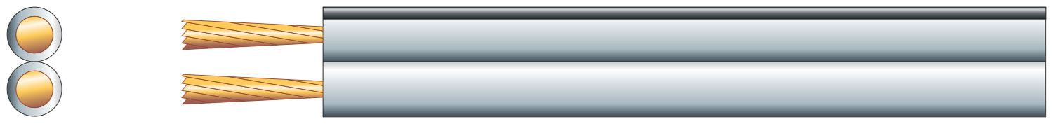 Mercury 100m White Standard Figure 8 Speaker Cable 2 x (7x 0.18mm)