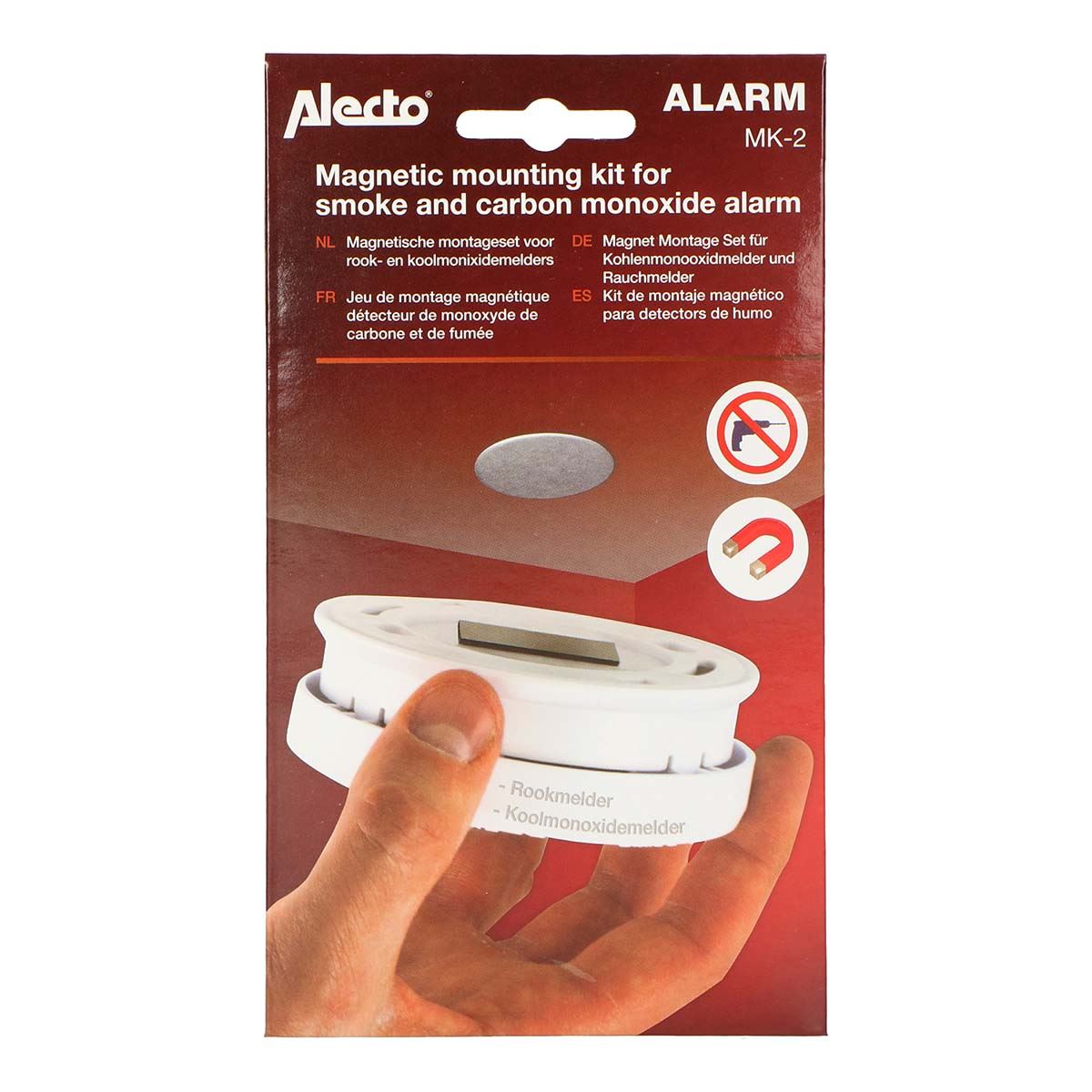 Alecto MK-2 Magnetic Mounting Kit Smoke/Fire/Heat Detector | Self-adhesive