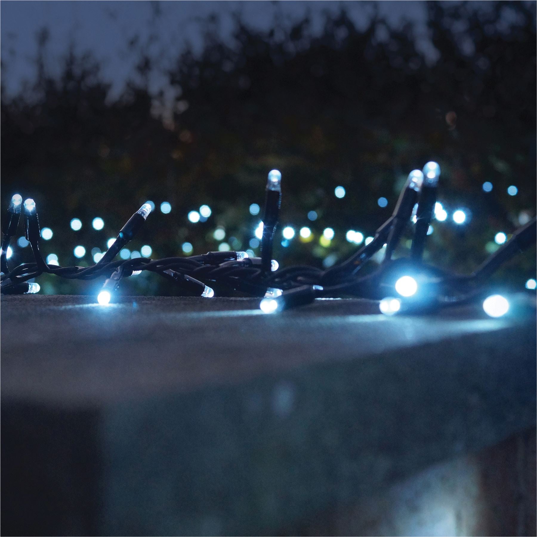 5m Easy-Connect Cool White 250 LED Cluster String Lights With Interconnectable Black Rubber Cable