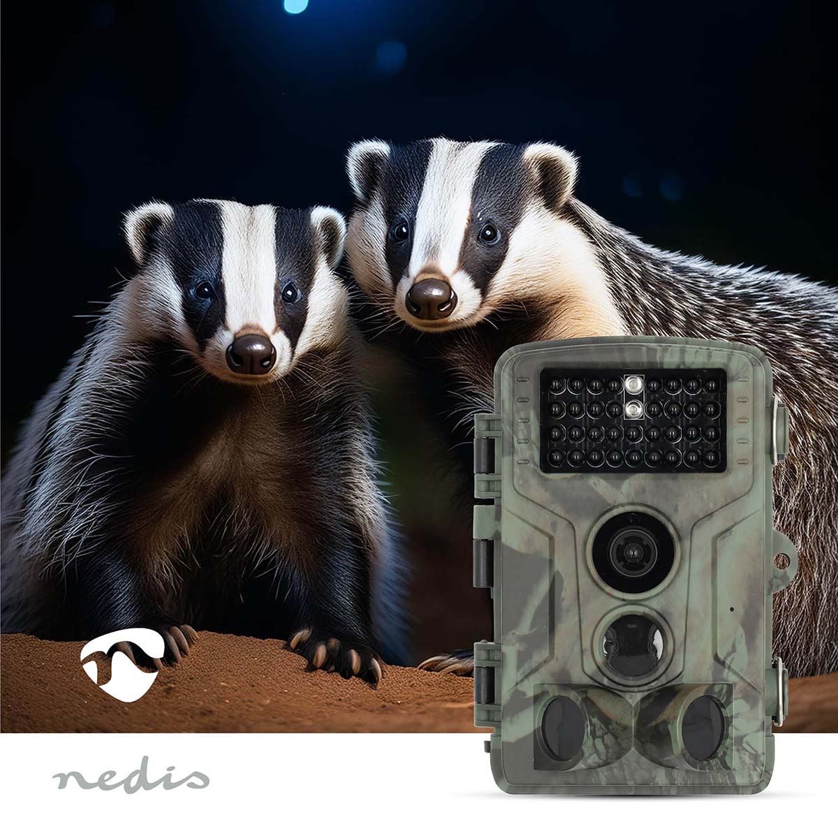 Nedis Ultra HD 4K Trail Camera, 50MP, 0.2s Trigger, Night Vision, Motion Detection, Time-Lapse, IP65, Battery Powered, Unleash the Power of Advanced Surveillance & Wildlife Photography