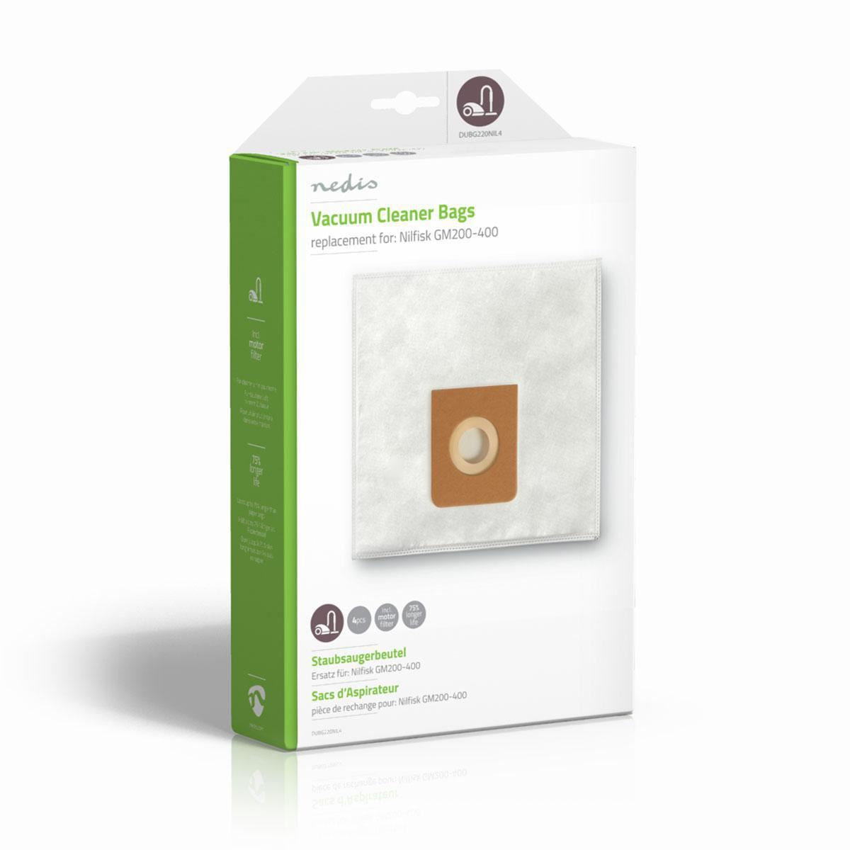 Nedis Vacuum Cleaner Bag | 4 pcs | Synthetic | Most sold for: Nilfisk | White