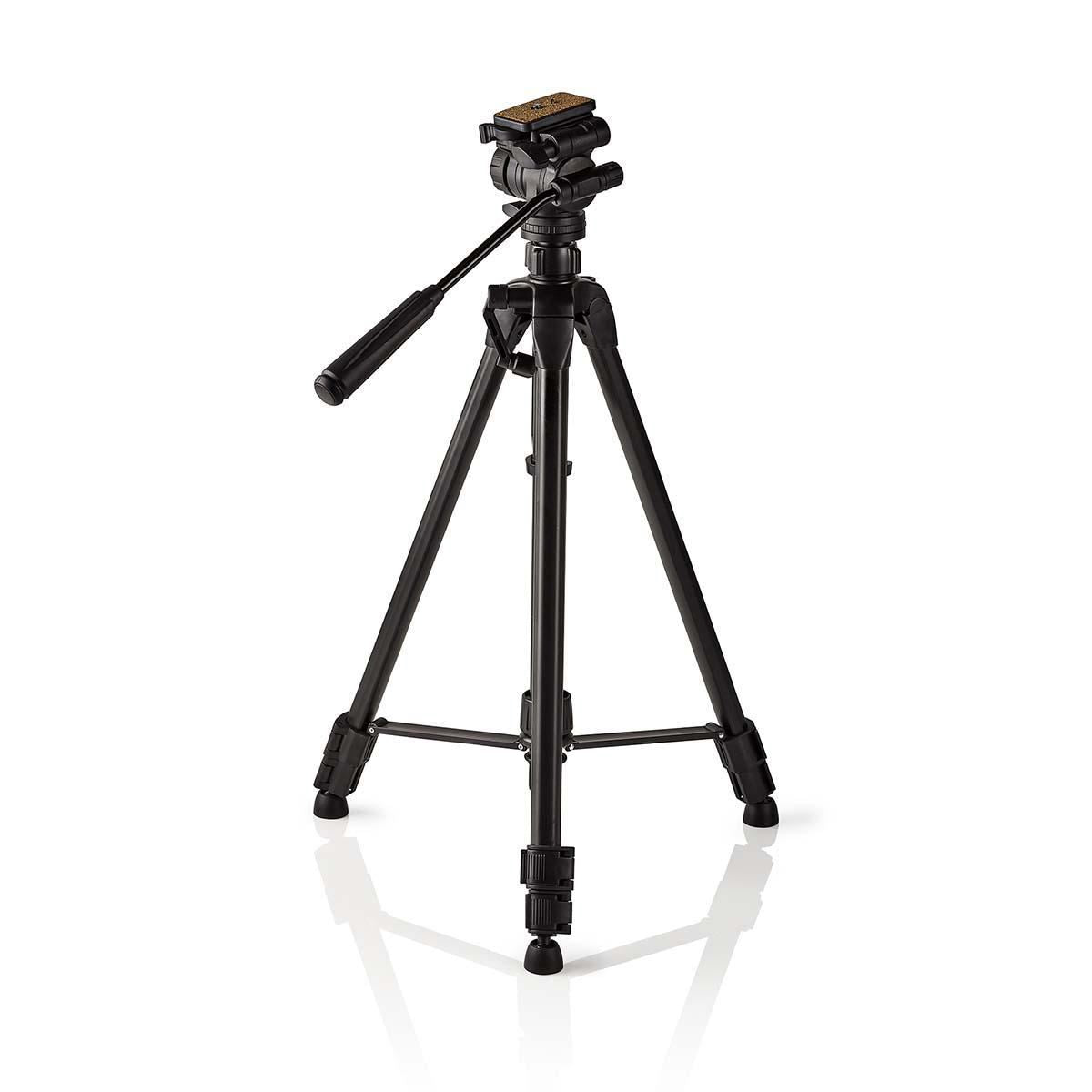 Nedis Tripod | Maximum load capacity: 3.0 kg | Minimum working height: 60.0 cm | Maximum working height: 165.0 cm | 3 Segments | Pan & Tilt | Travel bag included | Self levelling feet | ABS / Aluminium | Black