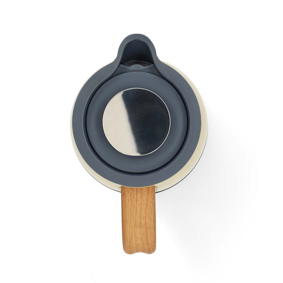 Nedis 1.7L Soft Touch Jug Kettle with Wood Effect Handle, Overheat Protection, Removeable Filter, 2.2KW - Yellow