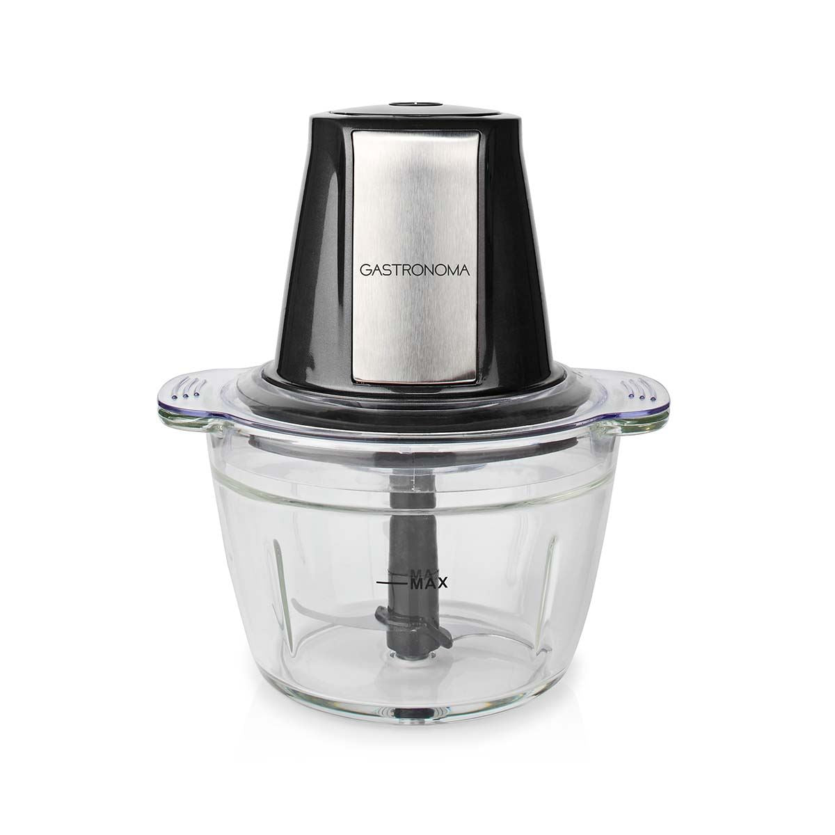 Gastronoma 500W Mini Food Processor, 1L Glass Jar Bowl Chopper Shredder with Stainless Steel Blades, Perfect for Salad Nuts Salsa Dips Fruit Vegetable Pesto Curry Pastes & More