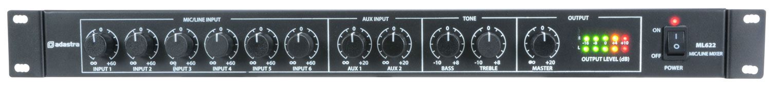 Adastra 1U Mic/Line Rack Mixer