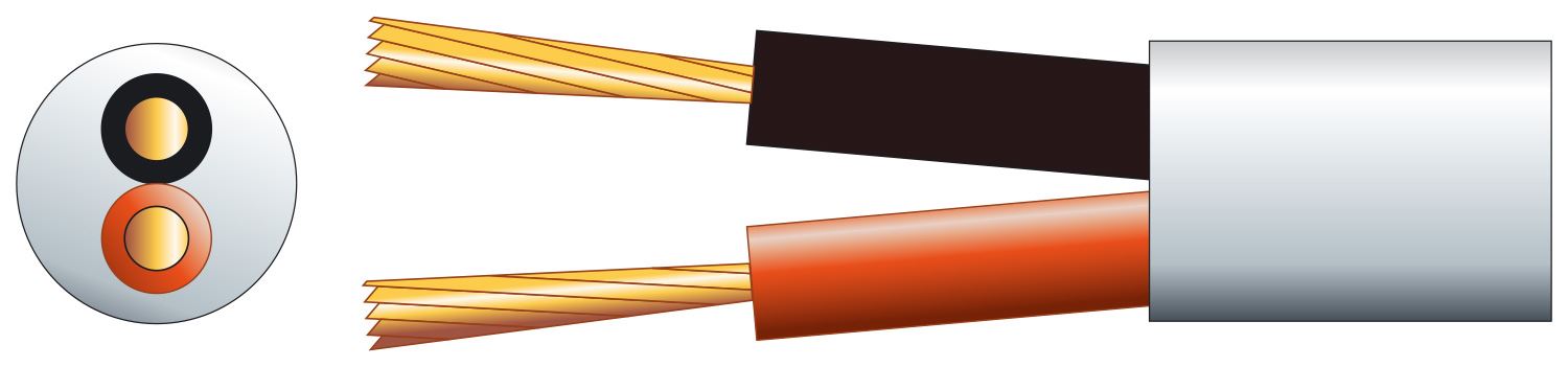 Mercury 100m White Hi Flex Double Insulated Speaker cable 7mm OFC 2 x 24 x 0.2mmØ Commercial Grade