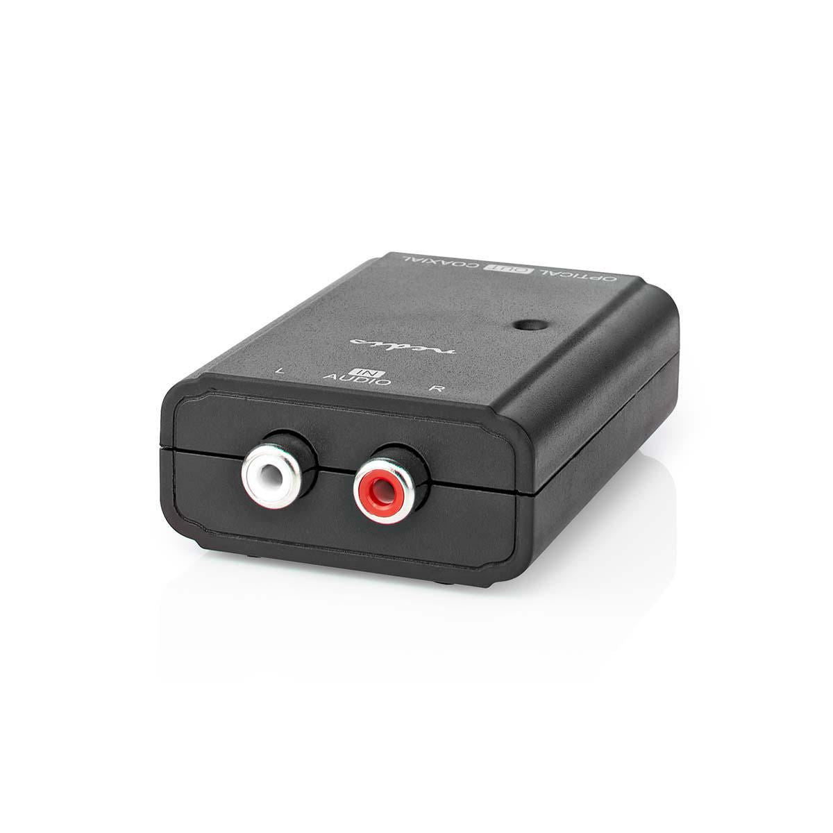 Nedis Digital Audio Converter | 1-way | Connection input: 2x RCA Male to Connection output: 1x S/PDIF (RCA) Female / 1x TosLink Female | Manual | Black