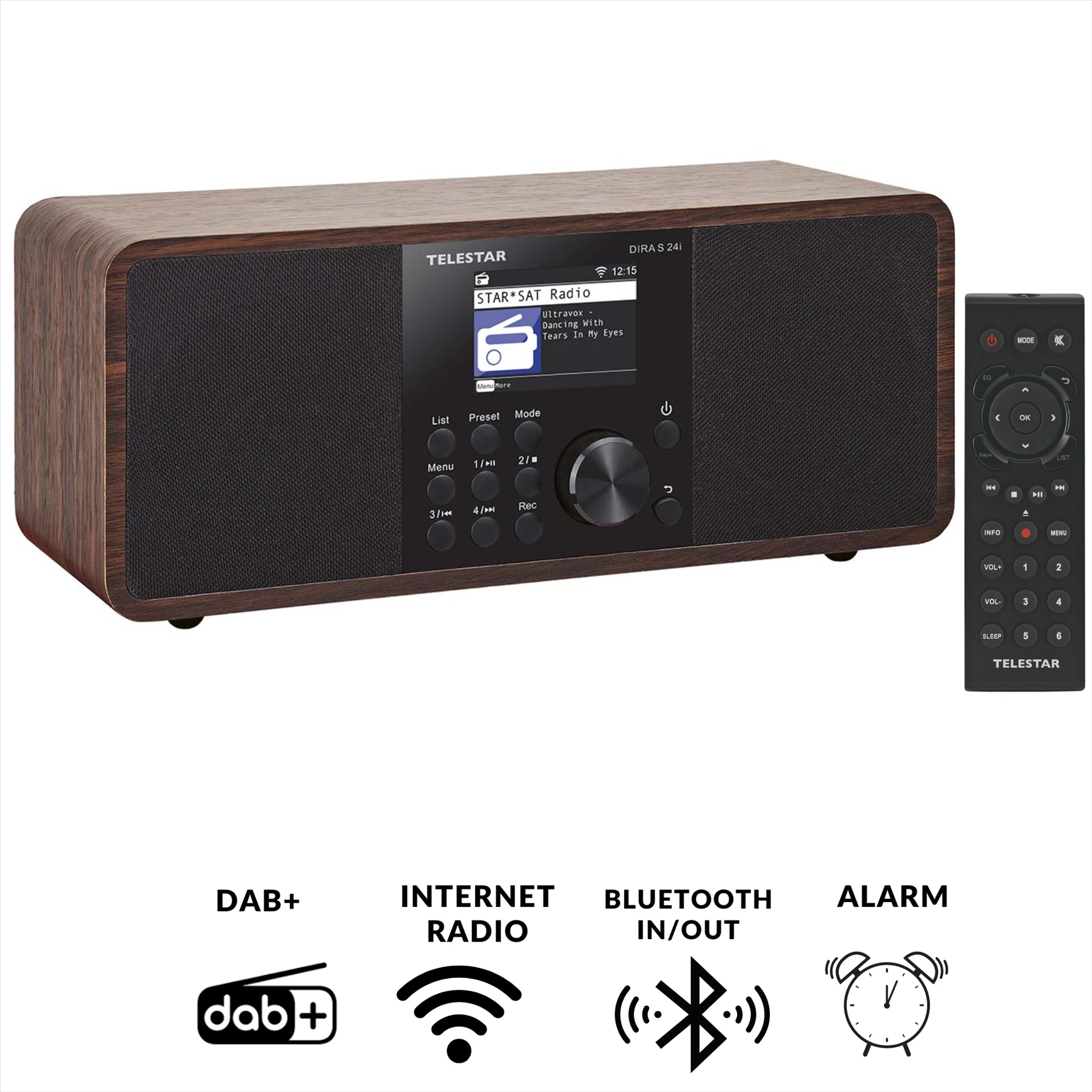 Telestar DIRA S 24i Multifunctional Stereo Radio DAB+ / FM / Internet / Bluetooth Wood