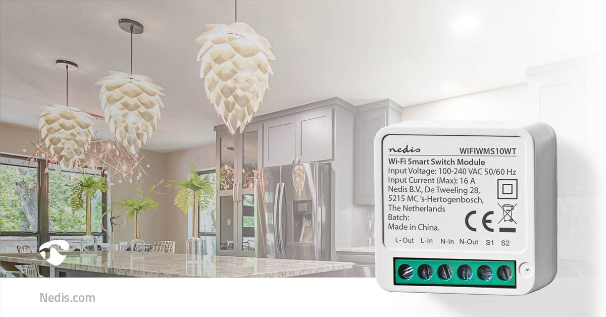 Nedis SmartLife Built-in Module | Switch | 3680 W | Terminal Connection | App available for: Android™ / IOS