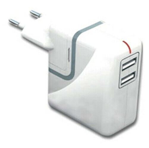 Ex-Pro Travel USB Charger 2.1 A | Number of outputs: 1 | UK USA EU Adapters | 2 x USB-A | White