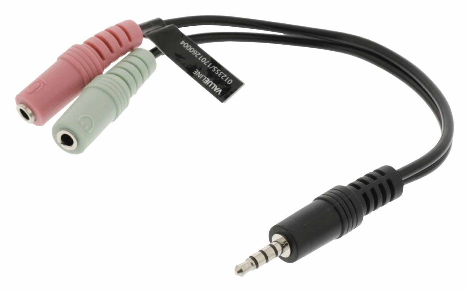 Nedis Stereo Audio Cable | 3.5 mm Male | 2x 3.5 mm Female | Nickel Plated | 0.20 m | Round | Black | Envelope