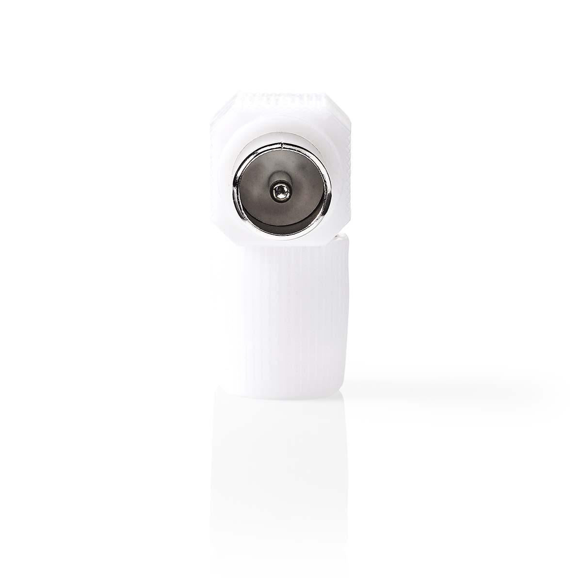 Nedis IEC (Coax) Connector | Angled | Male | Nickel Plated | 75 Ohm | Screw | Cable input diameter: 7.0 mm | Metal / PVC | White | 2 pcs