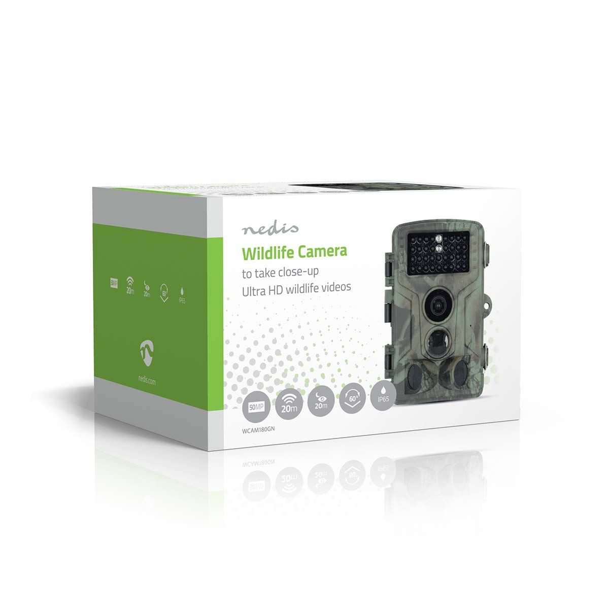 Nedis Ultra HD 4K Trail Camera, 50MP, 0.2s Trigger, Night Vision, Motion Detection, Time-Lapse, IP65, Battery Powered, Unleash the Power of Advanced Surveillance & Wildlife Photography