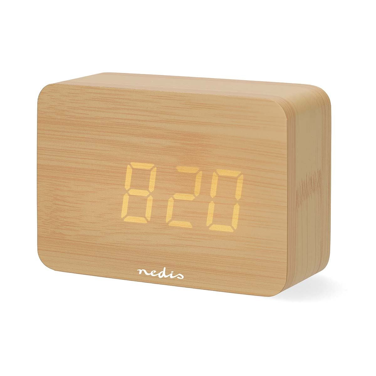 Nedis Digital Desk Alarm Clock | LED | Backlight | Snooze function | Date display | Indoor temperature | Wood