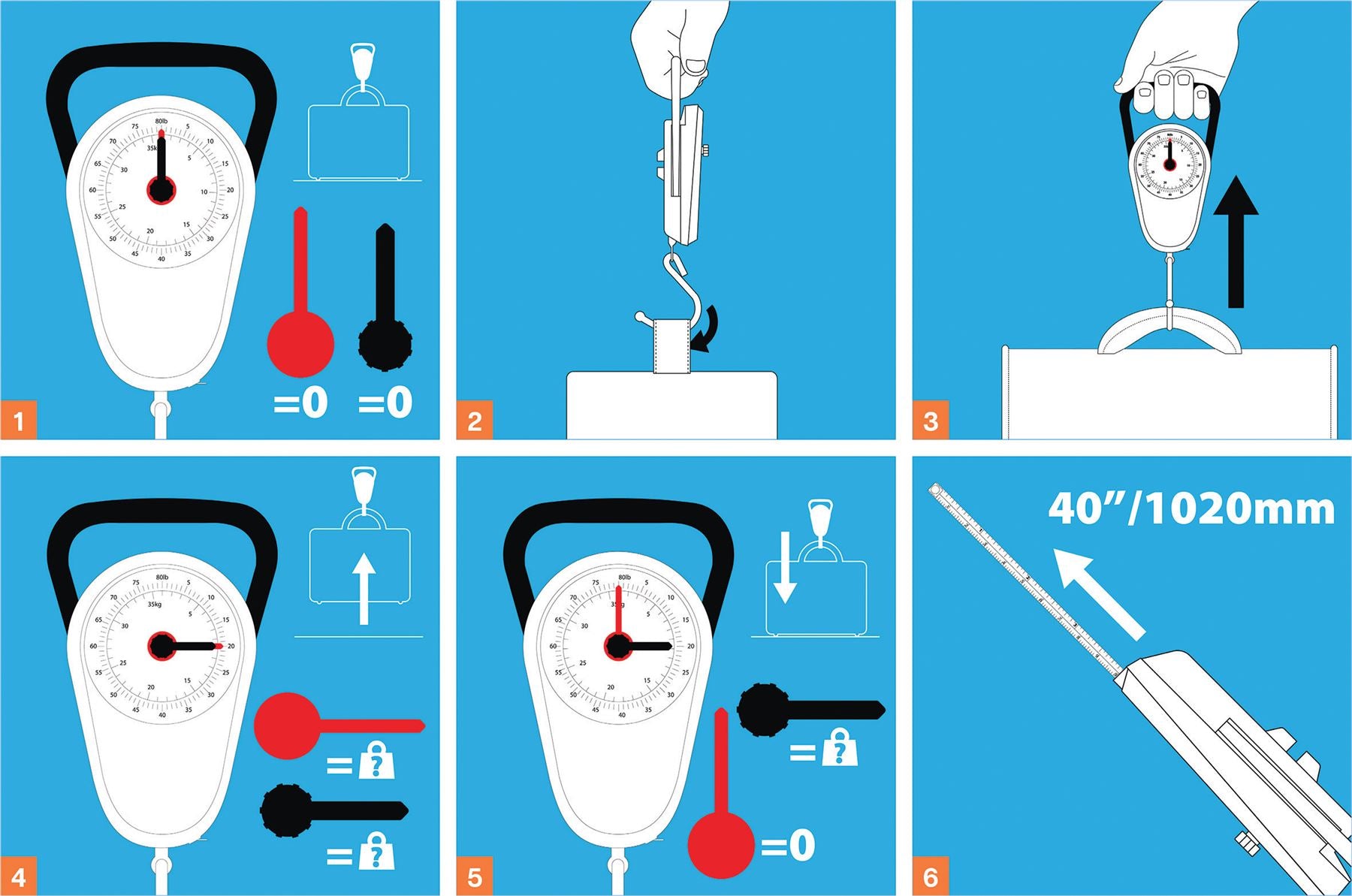 Portable Hook Hanging Mechanical Weighing Luggage Weight SCALE Travel 35Kg