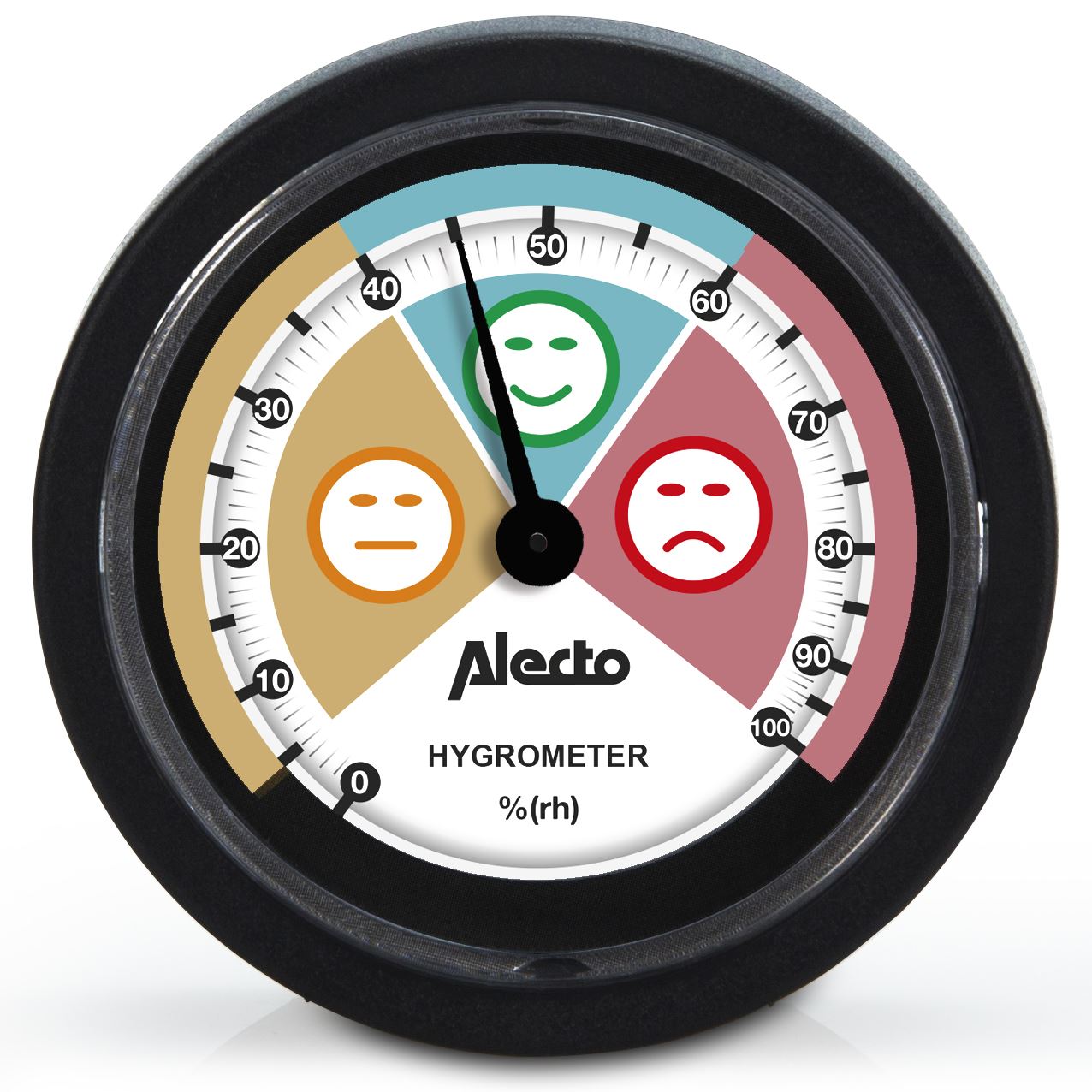 Alecto Analog Hygrometer Humidity Meter Indoor Monitor for Cellar, Room, Baby Room, Greenhouse & more - Black