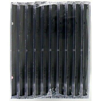 Hama 10 CD/DVD Standard Single Jewel Case - Transparent / Black