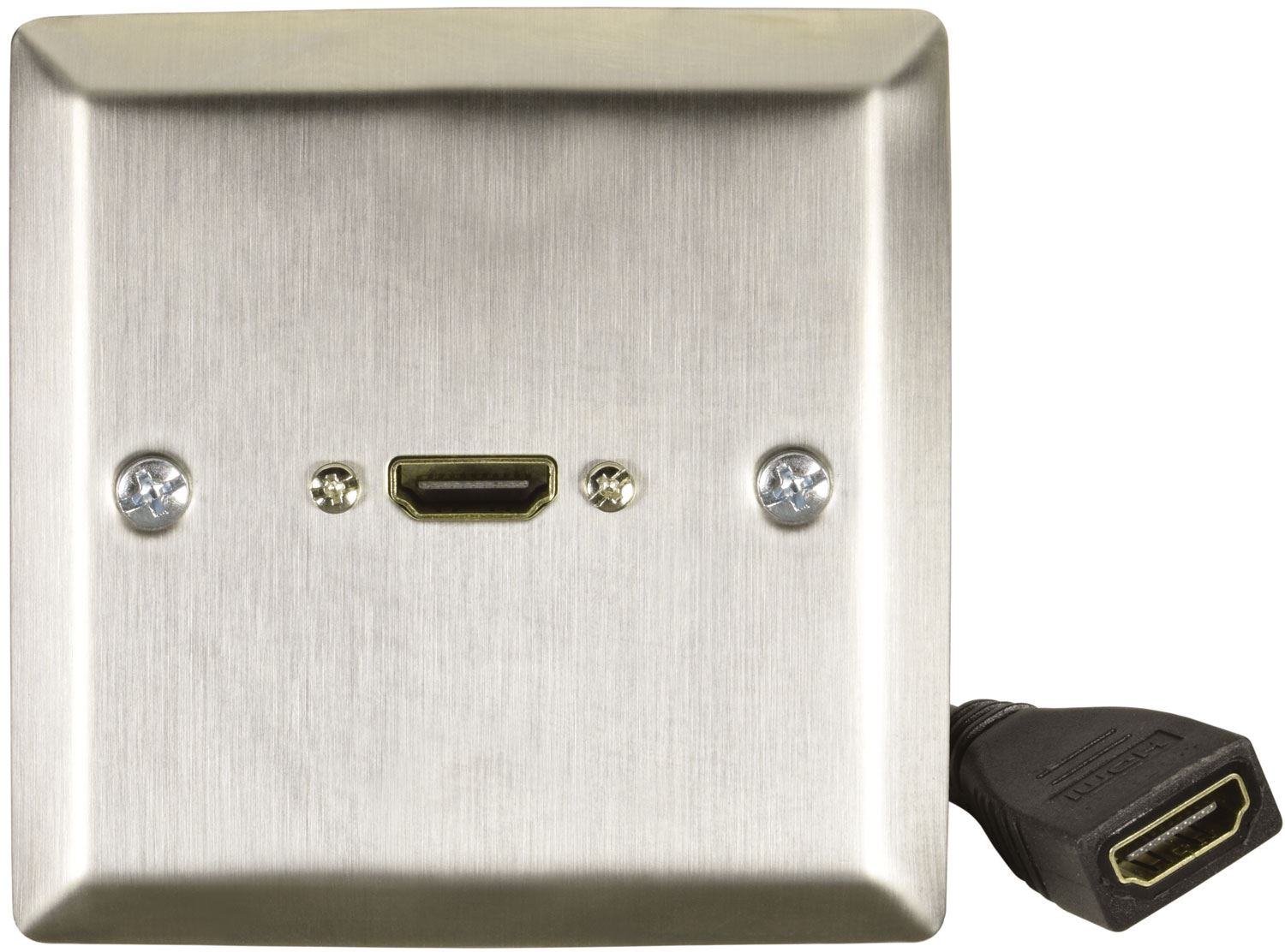 Av:link 1 Gang Single Wall Plate Faceplate Socket For HDMI Cables Steel