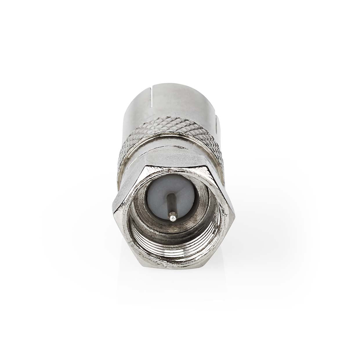 Nedis Satellite & Antenna Adapter | F Male | IEC (Coax) Female | Nickel Plated | 75 Ohm | Straight | Metal | Silver | 1 pcs | Box