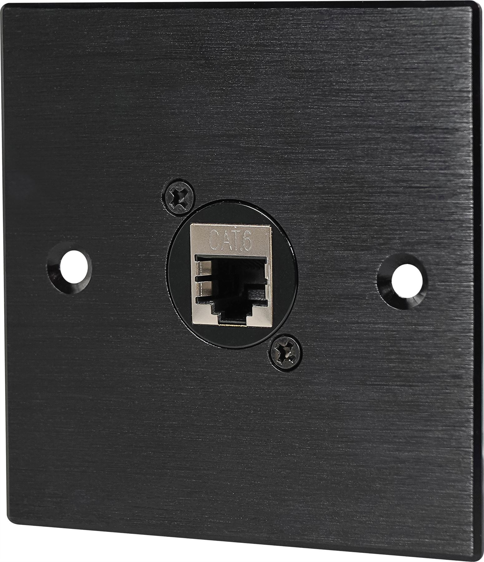 Black Wall Face Plate Electrical AV Slim Series 1 x Cat 6 Socket Wall Plate Metal