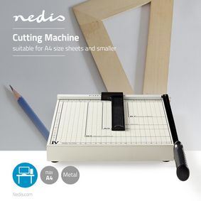 Nedis Paper Cutting Guillotine Machine ideal for Office, Crafting, Photo's etc Max. cutting size: 210 x 297 mm| Metal | Black / White