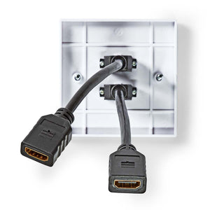 Nedis HDMI™ Wall Box | 2x HDMI™ Female | 4K@60Hz | HDMI™ Output | Blac