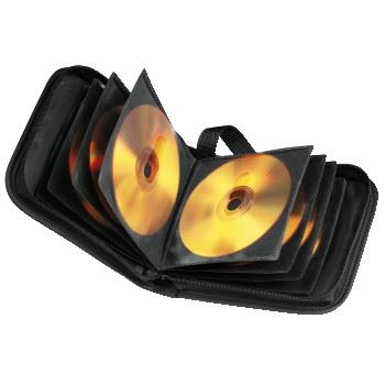 Hama 40 CD DVD Blu-ray Wallet Carry Case Disc Storage Protection Bag Nylon Holder - Black