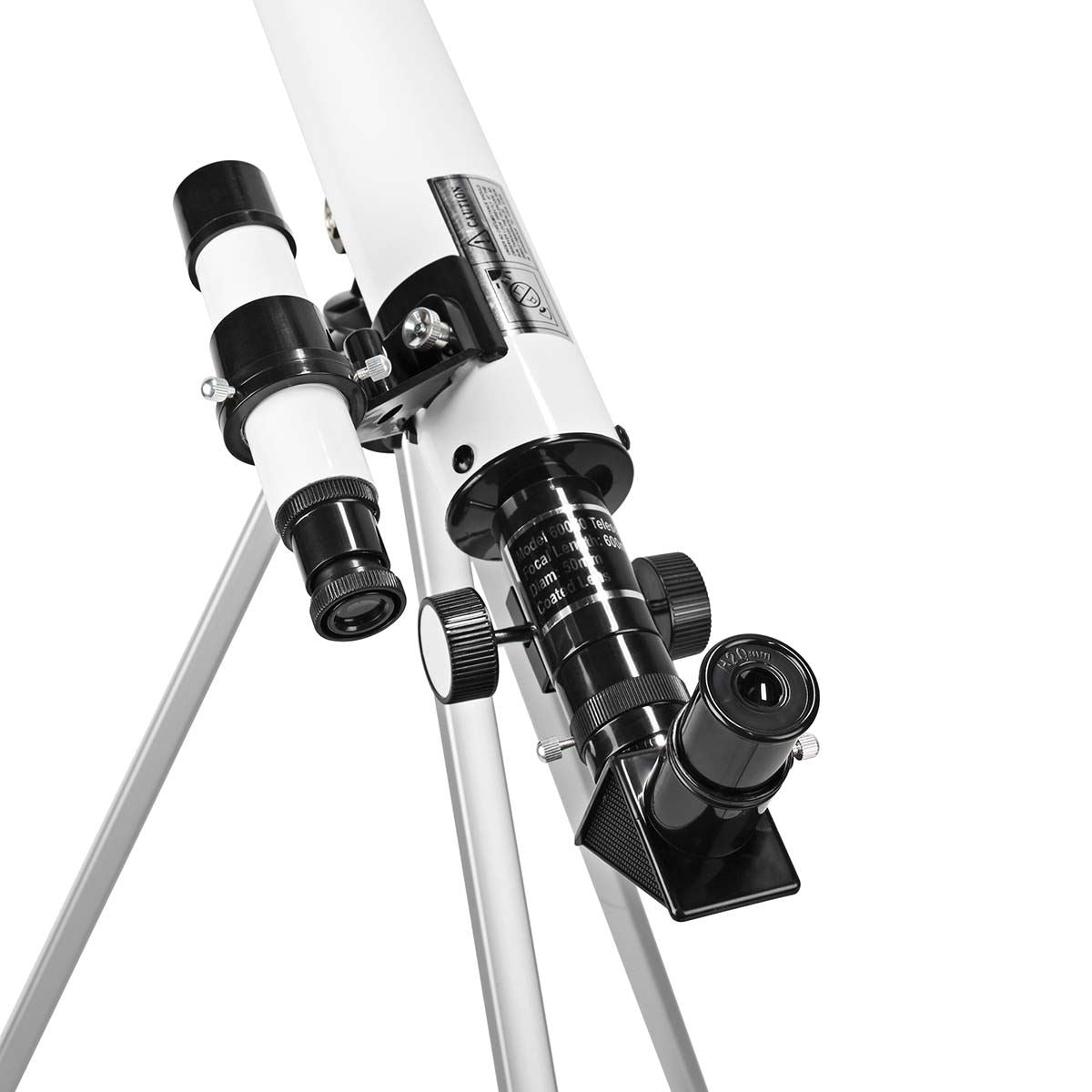 Nedis Telescope | Aperture: 50 mm | Focal length: 600 mm | Finderscope: 5 x 24 | Maximum working height: 125 cm | Tripod | Black / White
